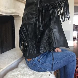 Fringed Leather Motorcycle Jacket
